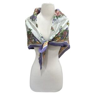 Vintage Look Floral 34" Square Scarf Easter